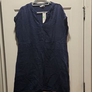Michael Stars Navy Textured Short Sleeve Top